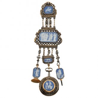 French verge watch with Jasperware mounted chatelaine Circa 1785