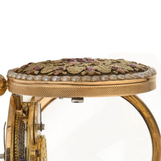 Swiss multi-color gold, ruby and pearl-set verge Circa 1810