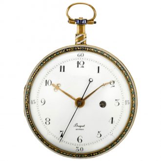 French centre seconds watch with enamel painted scene Circa 1800