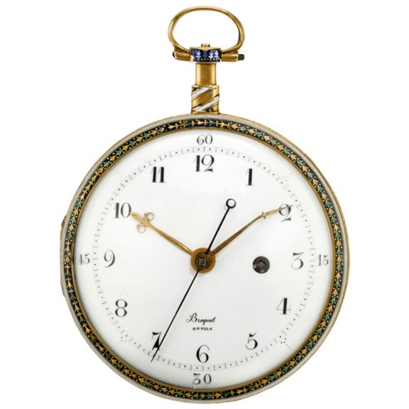 French centre seconds watch with enamel painted scene Circa 1800 French centre seconds watch with enamel painted scene Circa 1800