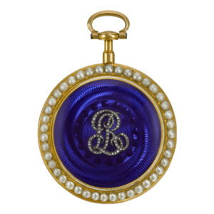 French gold enamel pearl and diamond set verge watch Circa 1790