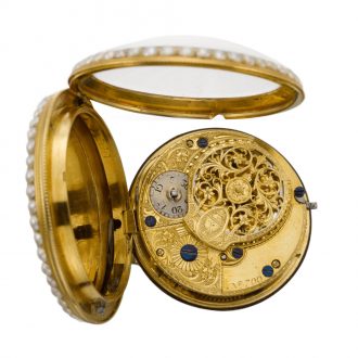 French gold enamel pearl and diamond set verge watch Circa 1790