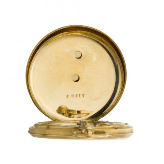 Rare Swiss gold, enamel and pearl set fob watch Circa 1850