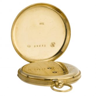 Rare Swiss gold, enamel and pearl set fob watch Circa 1850