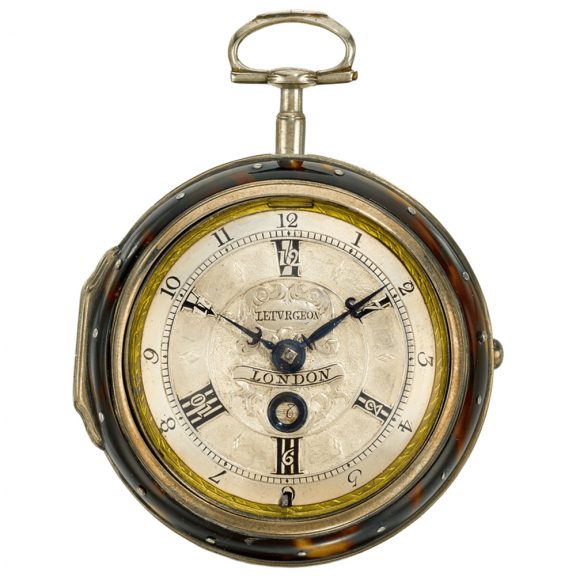 English pair cased eight day verge watch with six hour dial Circa 1700