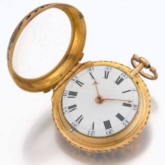 English gold pair cased Basse-taille enamel verge Circa 1759