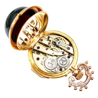 French ornate 18k gold watch with chatelaine Circa 1875