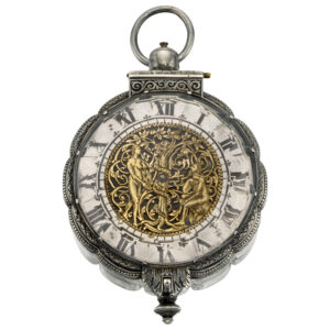 French silver and rock crystal scalloped verge watch Circa 1640