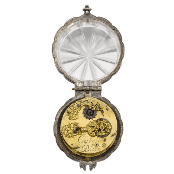 French silver and rock crystal scalloped verge watch Circa 1640 French silver and rock crystal scalloped verge watch Circa 1640