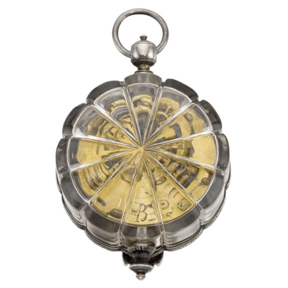 French silver and rock crystal scalloped verge watch Circa 1640 French silver and rock crystal scalloped verge watch Circa 1640