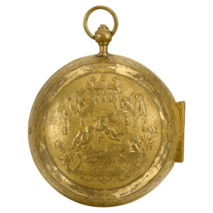 French gilt metal oignon chased and engraved verge watch Circa 1700