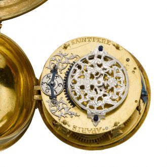 French gilt metal oignon chased and engraved verge watch Circa 1700