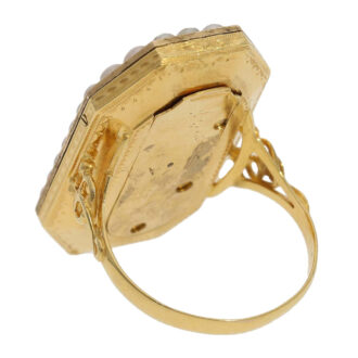 Swiss 18k gold octagonal shaped ring watch Circa 1800