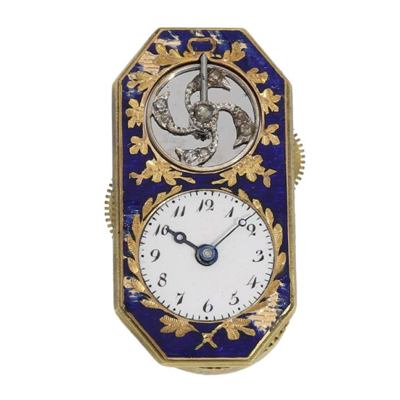Swiss 18k gold octagonal shaped ring watch Circa 1800 Swiss 18k gold octagonal shaped ring watch Circa 1800