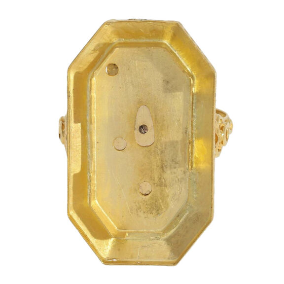 Swiss 18k gold octagonal shaped ring watch Circa 1800 Swiss 18k gold octagonal shaped ring watch Circa 1800