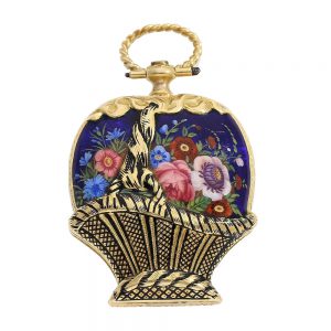 Swiss decorative flower basket form cylinder watch Circa 1850