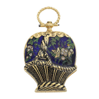 Swiss decorative flower basket form cylinder watch Circa 1850