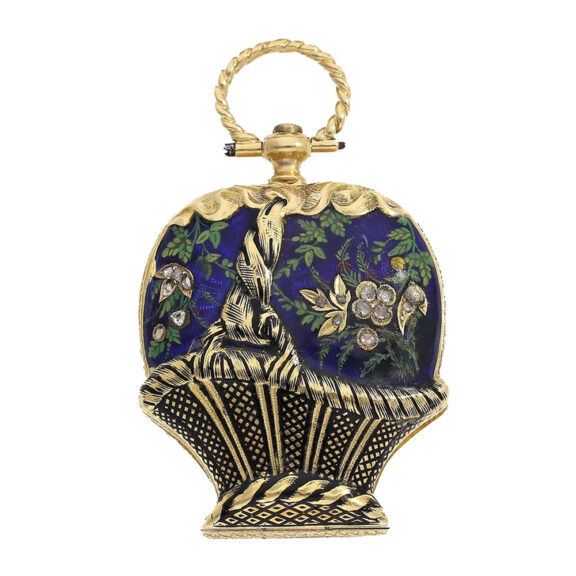 Swiss decorative flower basket form cylinder watch Circa 1850 Swiss decorative flower basket form cylinder watch Circa 1850