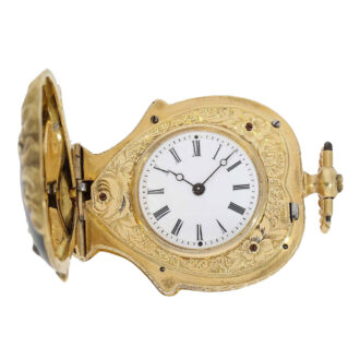 Swiss decorative flower basket form cylinder watch Circa 1850