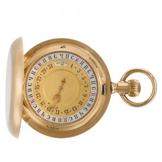 Swiss double dialled keyless lever watch with moon phases Circa 1890