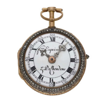 Swiss gold/enamel verge watch with chatelaine Circa 1760