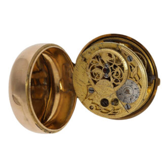 Swiss gold/enamel verge watch with chatelaine Circa 1760