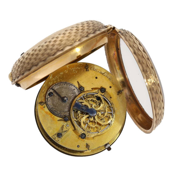 Swiss gold/enamel cylinder watch with chatelaine Circa 1740 Swiss gold/enamel cylinder watch with chatelaine Circa 1740