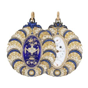 Swiss decorative gold watch with pearl setting Circa 1790