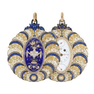 Swiss decorative gold watch with pearl setting Circa 1790