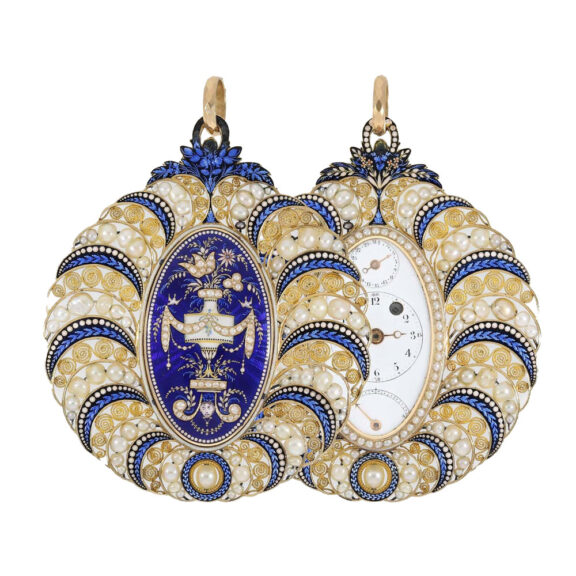 Swiss decorative gold watch with pearl setting Circa 1790