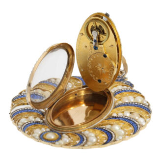Swiss decorative gold watch with pearl setting Circa 1790