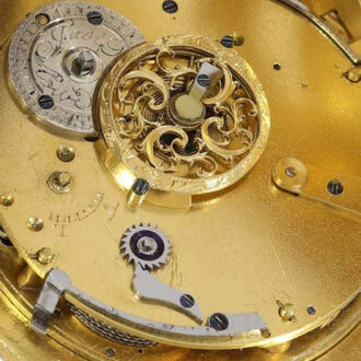 Swiss gold quarter repeater with two Jacquemarts Circa 1810