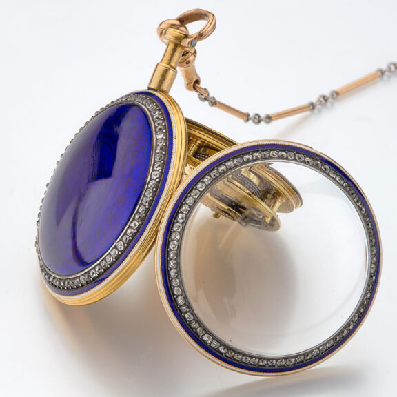 English gold, enamel and diamond-set lever watch Circa 1830 English gold, enamel and diamond-set lever watch Circa 1830