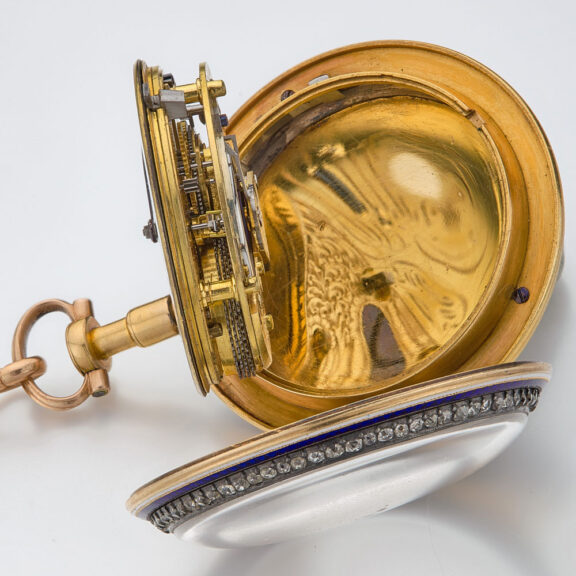 English gold, enamel and diamond-set lever watch Circa 1830 English gold, enamel and diamond-set lever watch Circa 1830