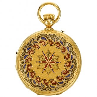 Rare Indian gold, enamel and diamond set pocket watch Circa 1875