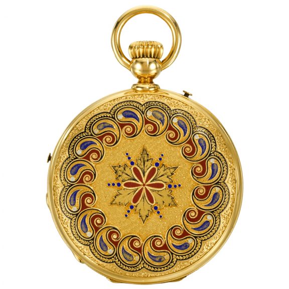 Rare Indian gold, enamel and diamond set pocket watch Circa 1875 Rare Indian gold, enamel and diamond set pocket watch Circa 1875