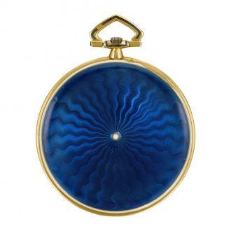 Swiss gold and enamel open faced keyless lever watch Circa 1930 Swiss gold and enamel open faced keyless lever watch Circa 1930