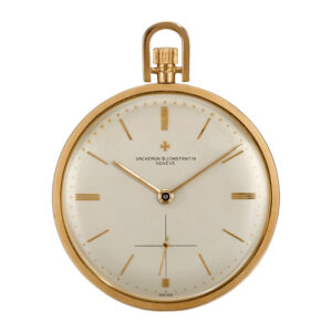 Elegant Swiss gold open faced lever dress watch Circa 1955