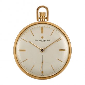 Elegant Swiss gold open faced lever dress watch Circa 1955