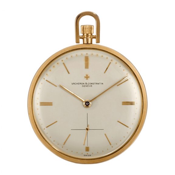Elegant Swiss gold open faced lever dress watch Circa 1955