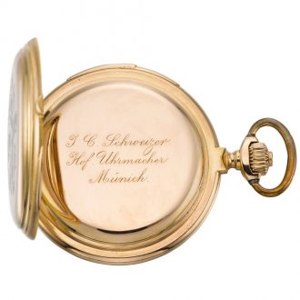 German hunting cased minute repeating keyless lever watch Circa 1900