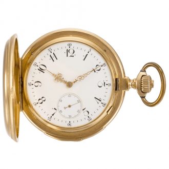 German hunting cased minute repeating keyless lever watch Circa 1900