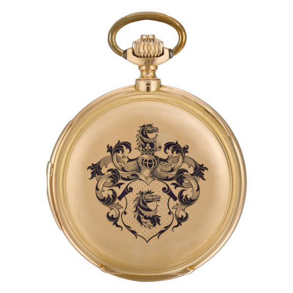 German hunting cased minute repeating keyless lever watch Circa 1900