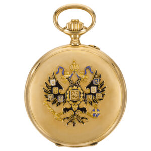 Swiss gold hunting cased keyless presentation watch Circa 1900