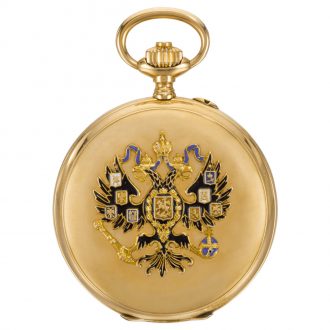 Swiss gold hunting cased keyless presentation watch Circa 1900
