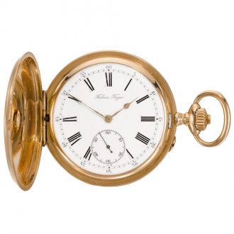 Swiss gold hunting cased keyless presentation watch Circa 1900