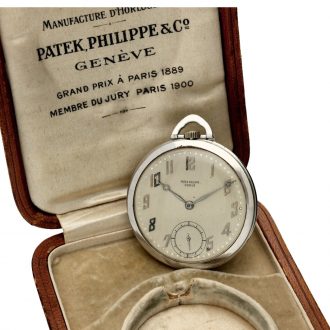 Swiss platinum open faced keyless lever watch Circa 1900 Swiss platinum open faced keyless lever watch Circa 1900