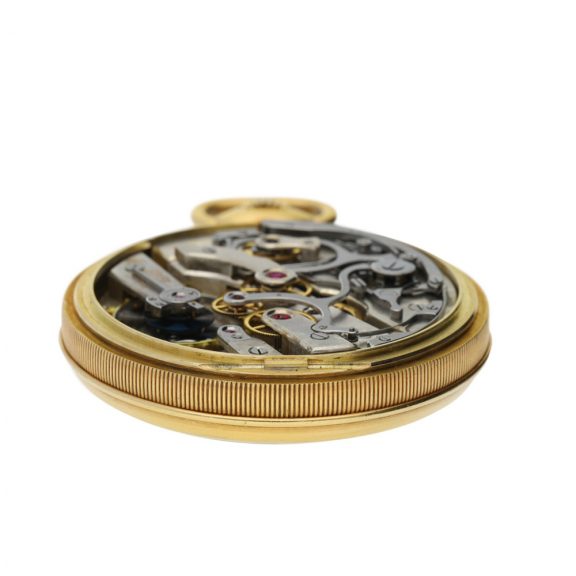 Swiss gold keyless lever chronograph with register Circa 1910 Swiss gold keyless lever chronograph with register Circa 1910