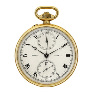 Swiss gold keyless lever chronograph with register Circa 1910