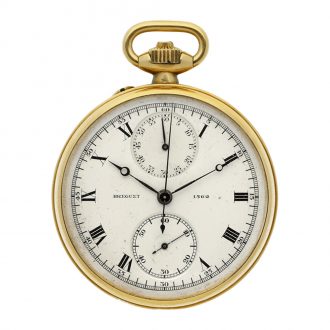 Swiss gold keyless lever chronograph with register Circa 1910